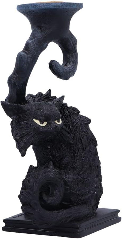 Nemesis Now Spite Black Cat Candlestick Holder, 18.5cm