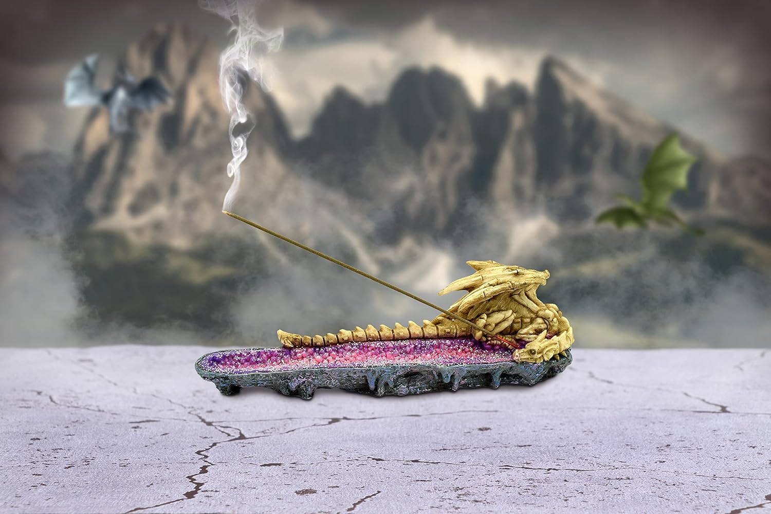 Skeletal Slumber Dragon Incense Burner 26.7Cm