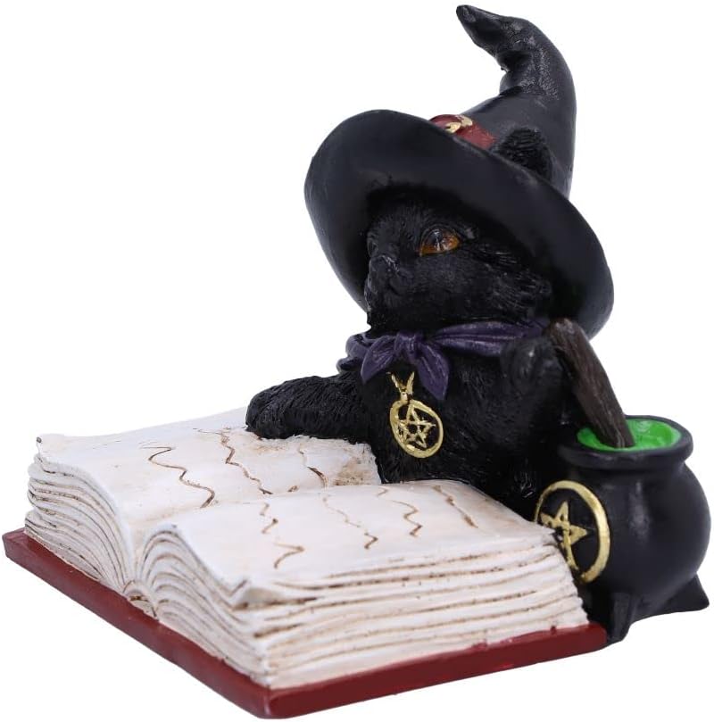 Nemesis Now Familiar's Brew Cat Figurine, Black, 8.5cm