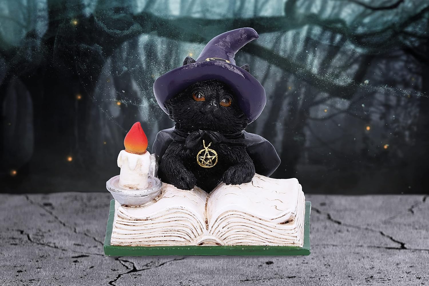 Nemesis Now Familiar's Spell Cat Figurine, Black, 8.5cm