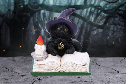 Nemesis Now Familiar's Spell Cat Figurine, Black, 8.5cm
