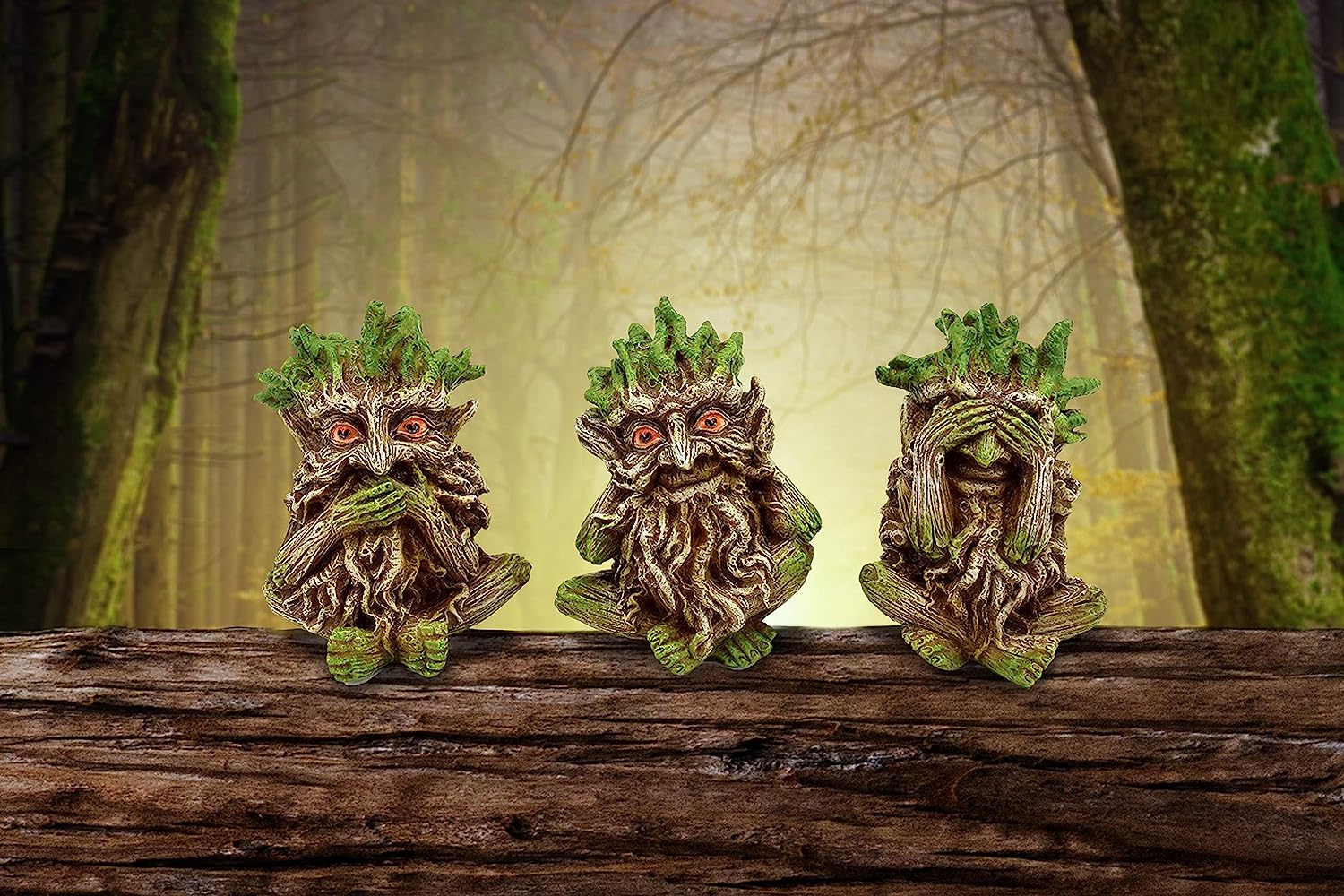 Nemesis Now Three Wise Ents Tree Spirit Figurines, Brown, 10cm