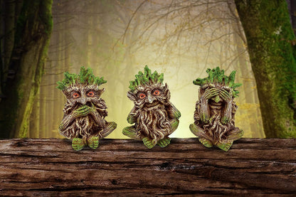 Nemesis Now Three Wise Ents Tree Spirit Figurines, Brown, 10cm