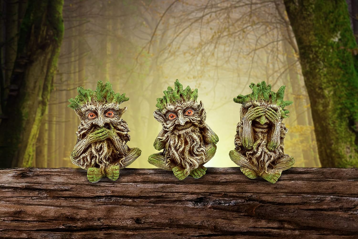 Nemesis Now Three Wise Ents Tree Spirit Figurines, Brown, 10cm