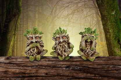 Nemesis Now Three Wise Ents Tree Spirit Figurines, Brown, 10cm