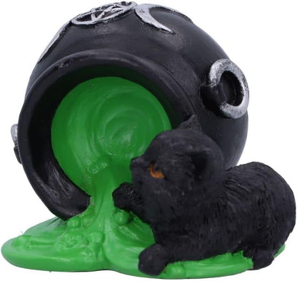 Nemesis Now Ooops Cat Cauldron Figurine, Black, 8.7cm