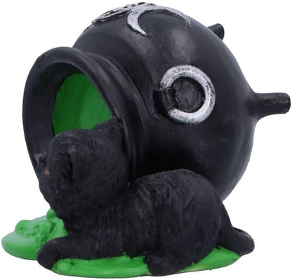 Nemesis Now Ooops Cat Cauldron Figurine, Black, 8.7cm