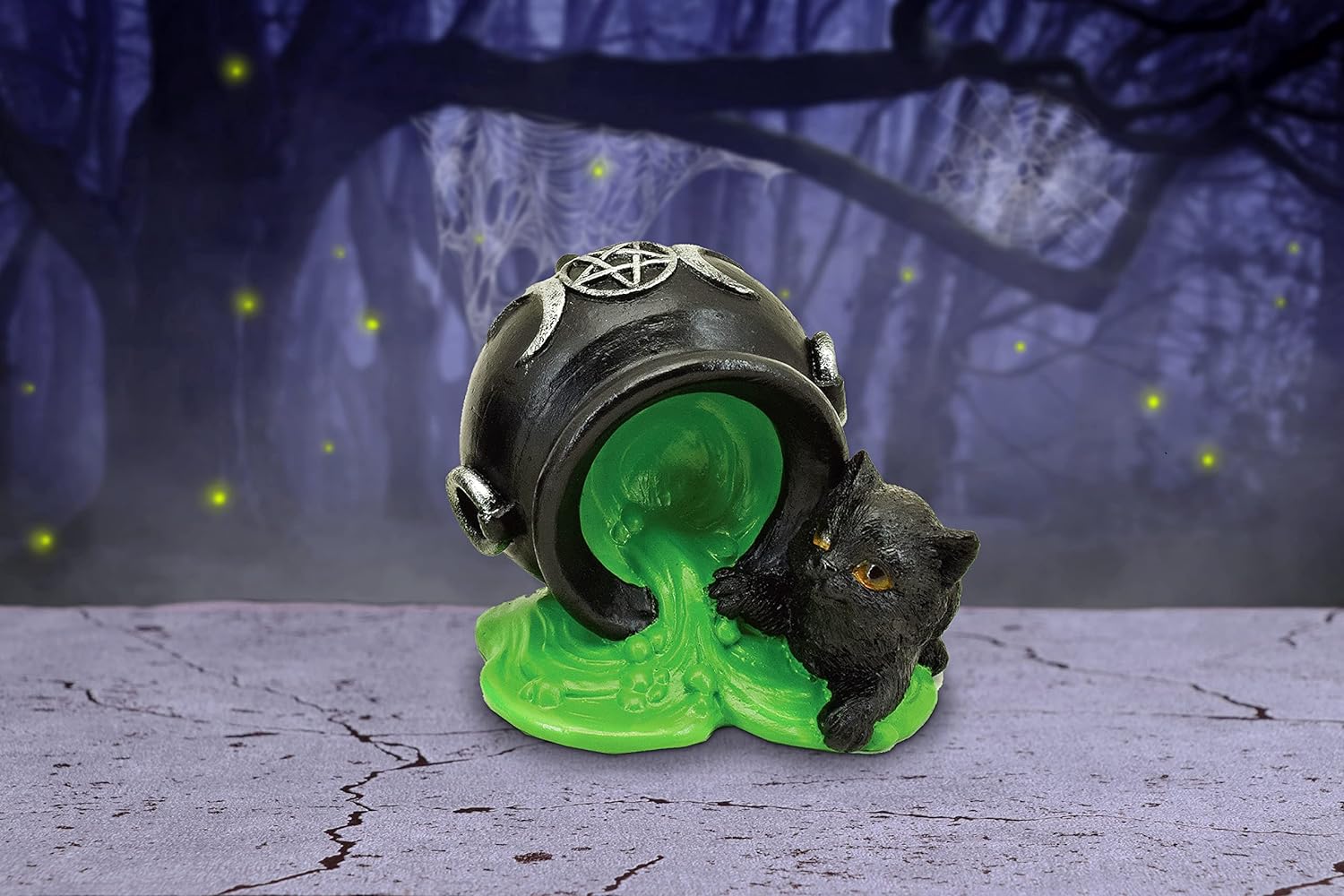 Nemesis Now Ooops Cat Cauldron Figurine, Black, 8.7cm