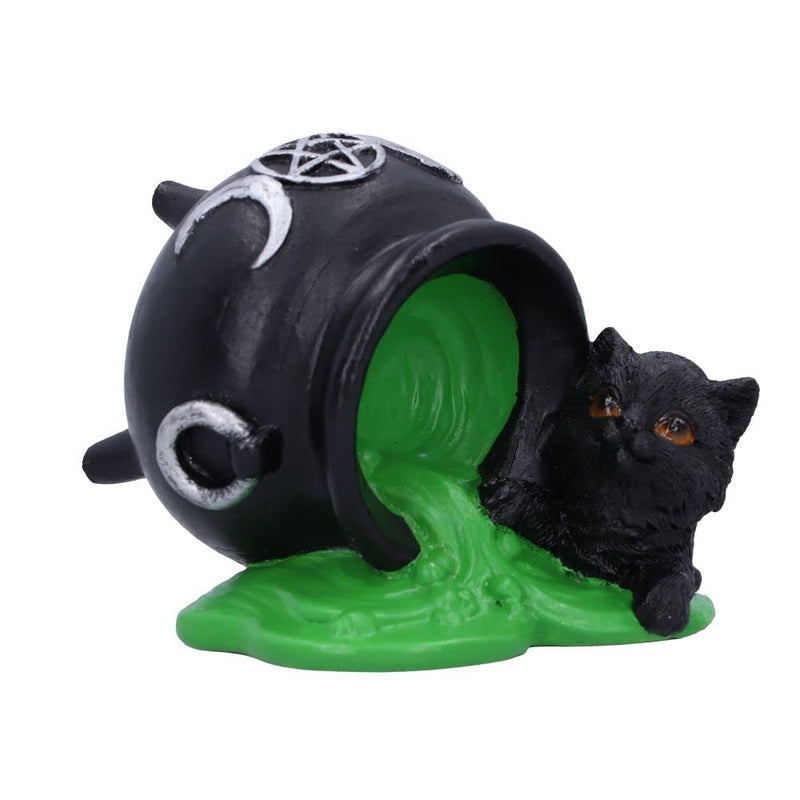 Nemesis Now Ooops Cat Cauldron Figurine, Black, 8.7cm