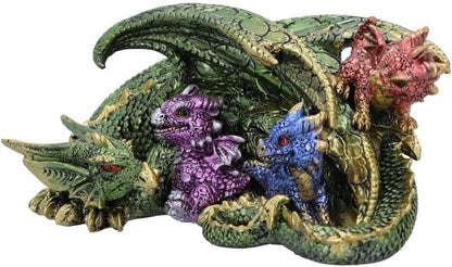Nemesis Now Hatchling Horde Dragon Figurine, Green, 17.3cm