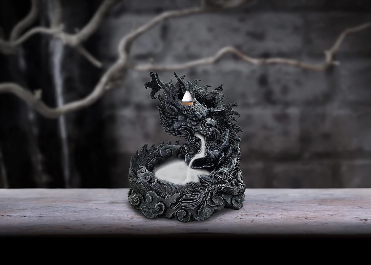 Heilong Asian Inspired Dragon Backflow Incense Burner 17.5Cm