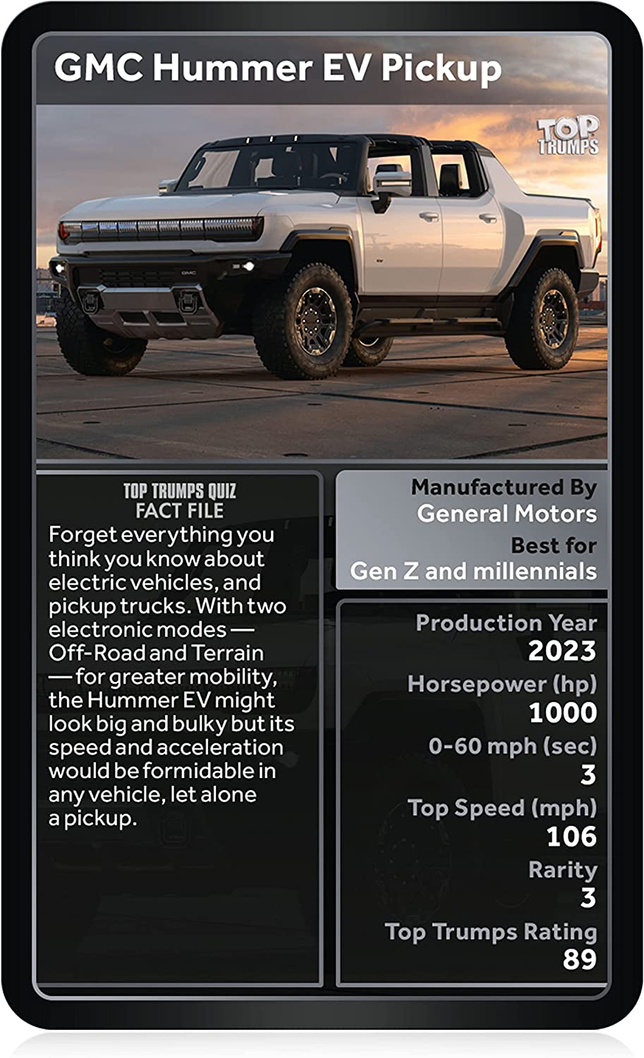 Top Trumps Classics Monster 4x4 Vehicles /Toys