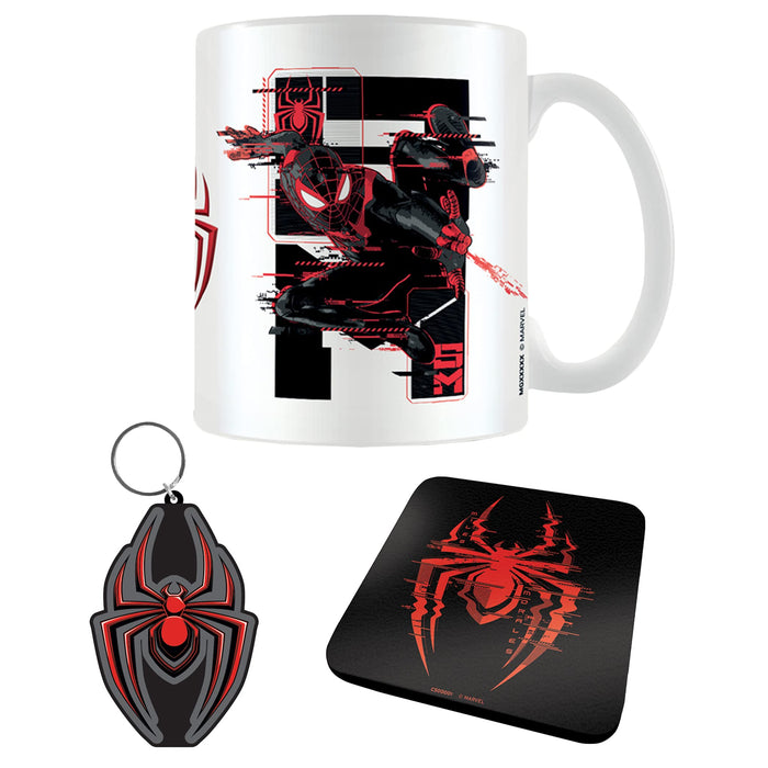 Pyramid International Spider-Man Web Glitch Miles Morales Mug Set (One Size) (Black/Red/White)