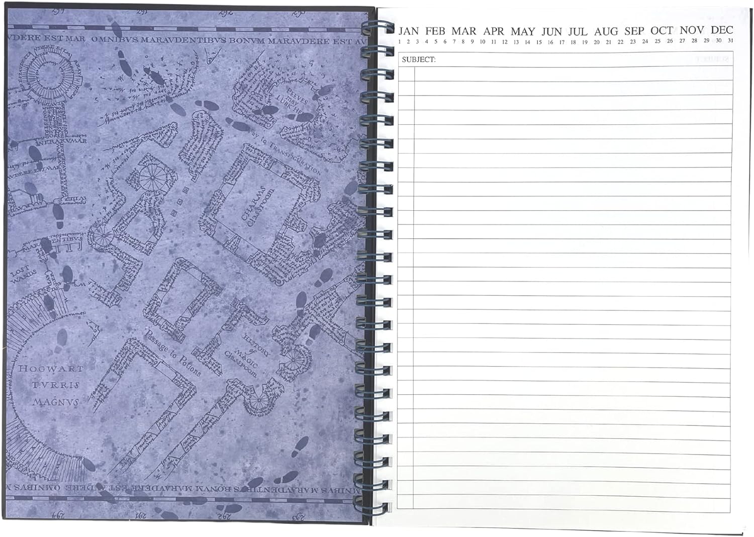 Harry Potter A4 Wiro Notebook and Diary (Marauders Map Design) - Official Merchandise