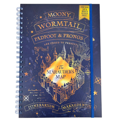 Harry Potter A4 Wiro Notebook and Diary (Marauders Map Design) - Official Merchandise