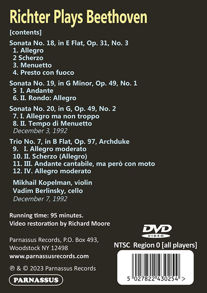 Richter plays Beethoven ,Piano Sonatas Nos. 18, 19, and 20,“Archduke” Trio