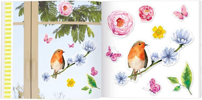 moses. Window Sticker Book Leaf & Blossom - 80 Window Stickers in Book, Window Stickers Collection with Flowers, Blossoms and Birds for Windows, Office Doors or Mirrors, Decorative Gift