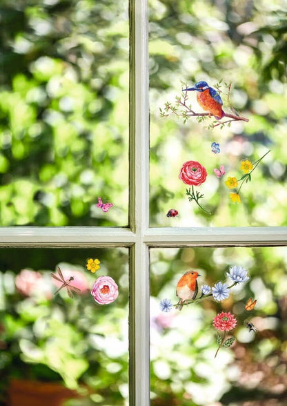 moses. Window Sticker Book Leaf & Blossom - 80 Window Stickers in Book, Window Stickers Collection with Flowers, Blossoms and Birds for Windows, Office Doors or Mirrors, Decorative Gift