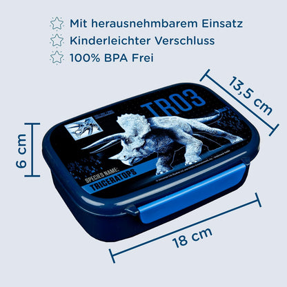 Scooli JURP9903 Children with removable insert-Jurassic World-nursery school made of plastic BPA free-sandwich lunch snack box, Flex, Normal