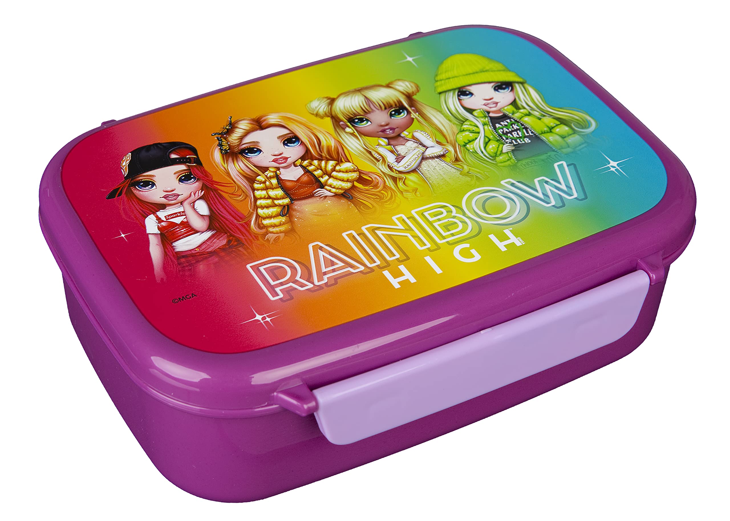 Scooli Fiambrera para niños con inserto extraíble – Rainbow High – Fiambrera para jardín de infancia – Sandwichera Escuela – Fiambrera de plástico sin BPA – Sandwichera – Fiambrera – Fiambrera –