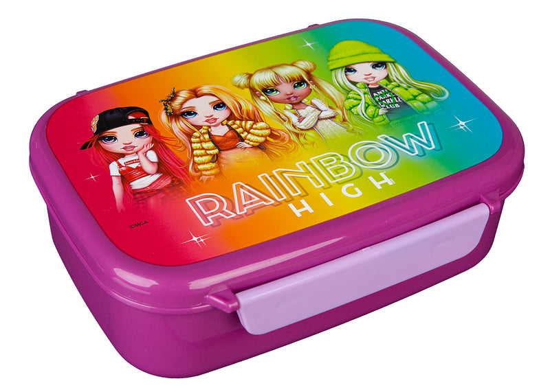 Scooli Fiambrera para niños con inserto extraíble – Rainbow High – Fiambrera para jardín de infancia – Sandwichera Escuela – Fiambrera de plástico sin BPA – Sandwichera – Fiambrera – Fiambrera –