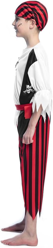 Boland 10102909 BOL82161 82161 Pirate Jack Costume Boys White/Red/Black