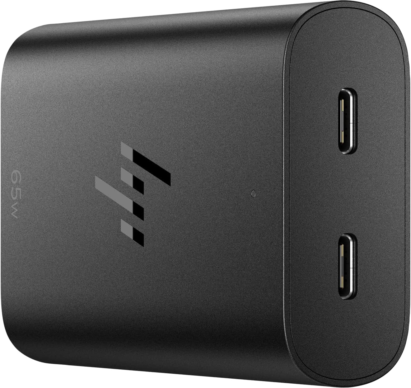 HP 65W GaN USB-C Laptop Charger (600Q8AA), 65 W Output Power, Connection Type is USB Type-C, 2 USB-C Ports, Fast Charging, Very light with 110 g Weight, One Year Limited Warranty.