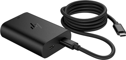 HP 65W GaN USB-C Laptop Charger (600Q8AA), 65 W Output Power, Connection Type is USB Type-C, 2 USB-C Ports, Fast Charging, Very light with 110 g Weight, One Year Limited Warranty.
