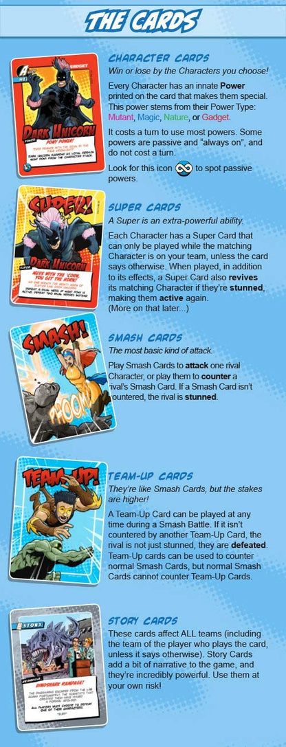 Super Powered Smash Masters: Core Set - Family-Friendly Card Game - Card Games for Adults, Teens, and Kids by Dark Unicorn Games, LLC