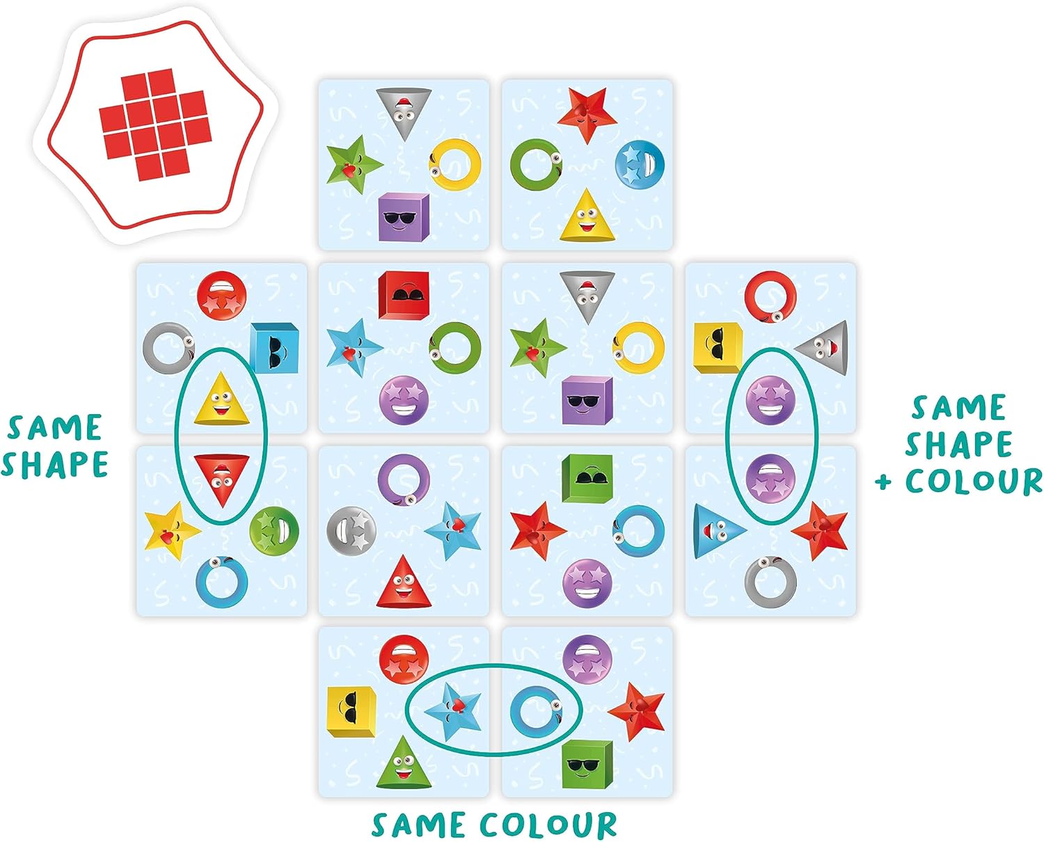 FlexiQ | Pattern Party | Board Game | Ages 5+ | 2-4 Players | 20 Minutes Playing Time