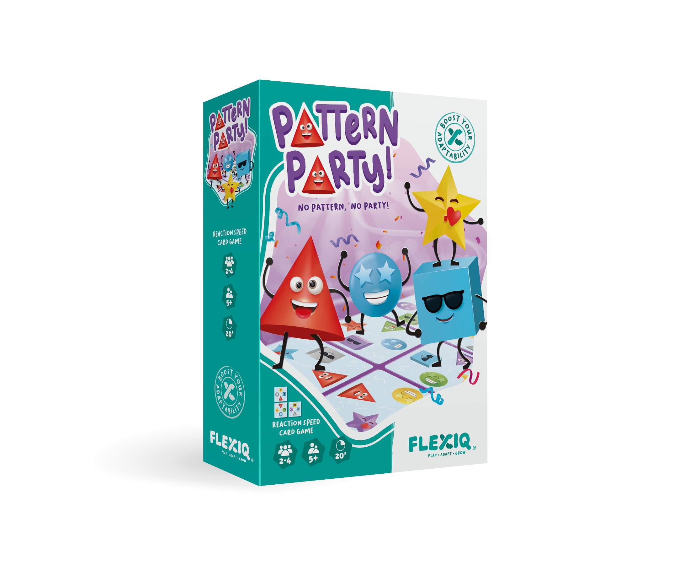 FlexiQ | Pattern Party | Board Game | Ages 5+ | 2-4 Players | 20 Minutes Playing Time