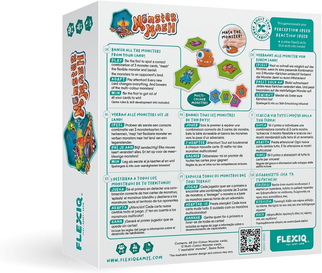 FlexiQ | Monster Mash | Card Game | Ages 6+ | 2-8 Players | 20 Minutes Playing Time