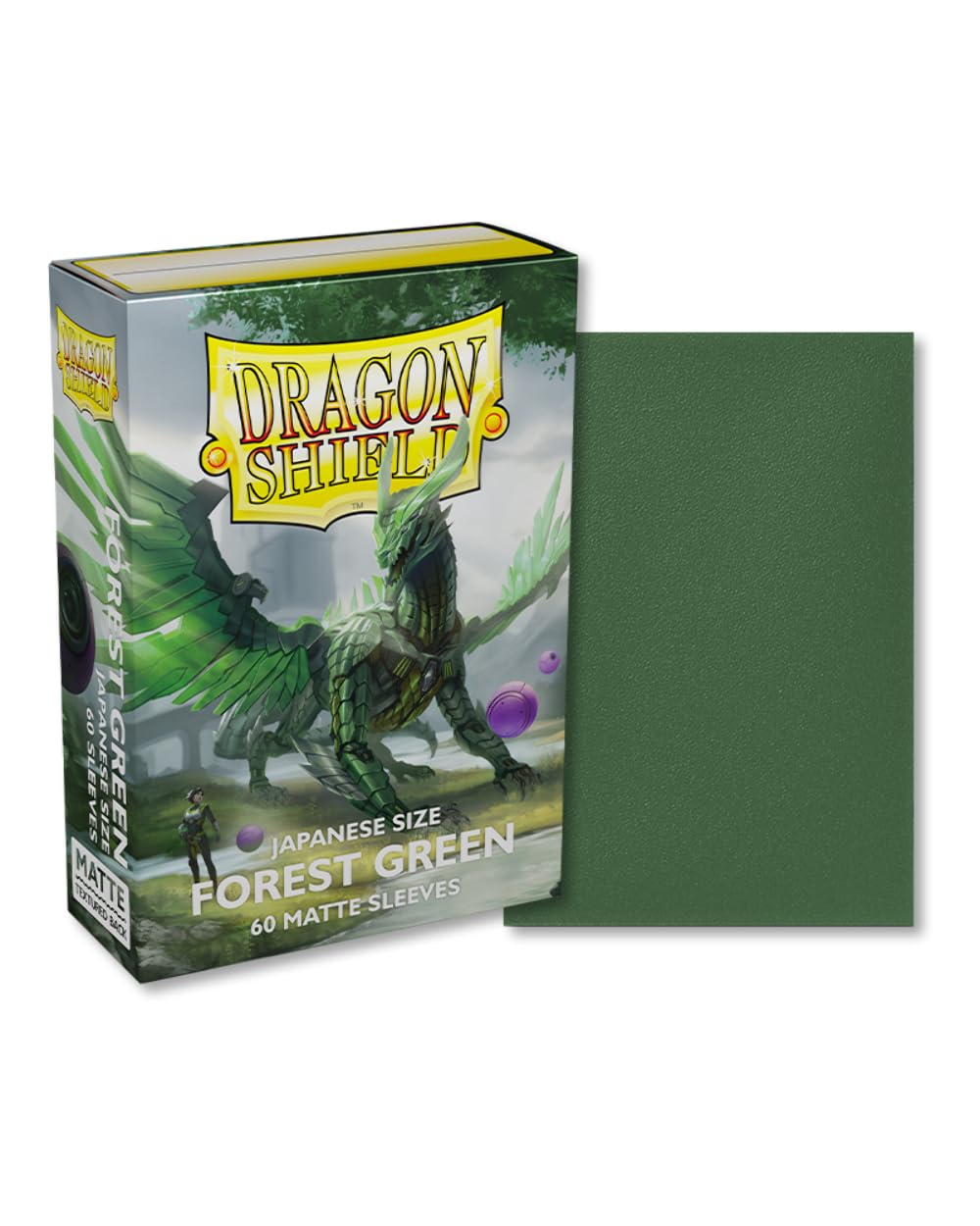 Arcane Tinmen Dragon Shield Japanese Forest Green Matte Card Sleeves, Box of 60