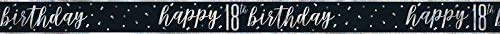 Unique Party 83465 Black Prismatic 18th Birthday Foil Banner, 108" 1 Pc