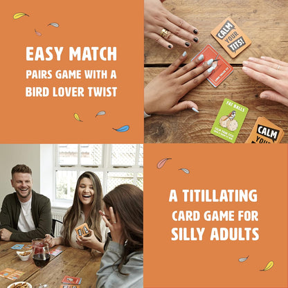 Ginger Fox Calm Your Birds Silly Card Game | Laugh-Out-Loud Fun With Friends At Party Games Night | Matching Pairs Play For Grown-Ups Based On Funny Nature Names | 3+ Players, Aged 16+ Years