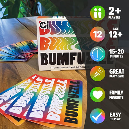 Ginger Fox Bumfuzzle Card Game. Brain Muddling, Fast-Paced Fun for Family Nights In, Parties and More. Great for Adults and Teens over 12 Years Old. Laugh-Out-Loud Quick Action Play For 2+ Players