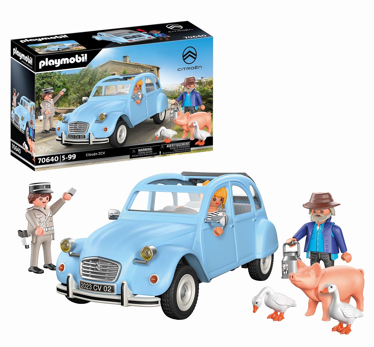 Playmobil 70640 Classic Car Citroën 2CV, Tin Snail with removable top, Collector's Item for Car Enthusiasts, Toy for Collectors and Children Ages 5+