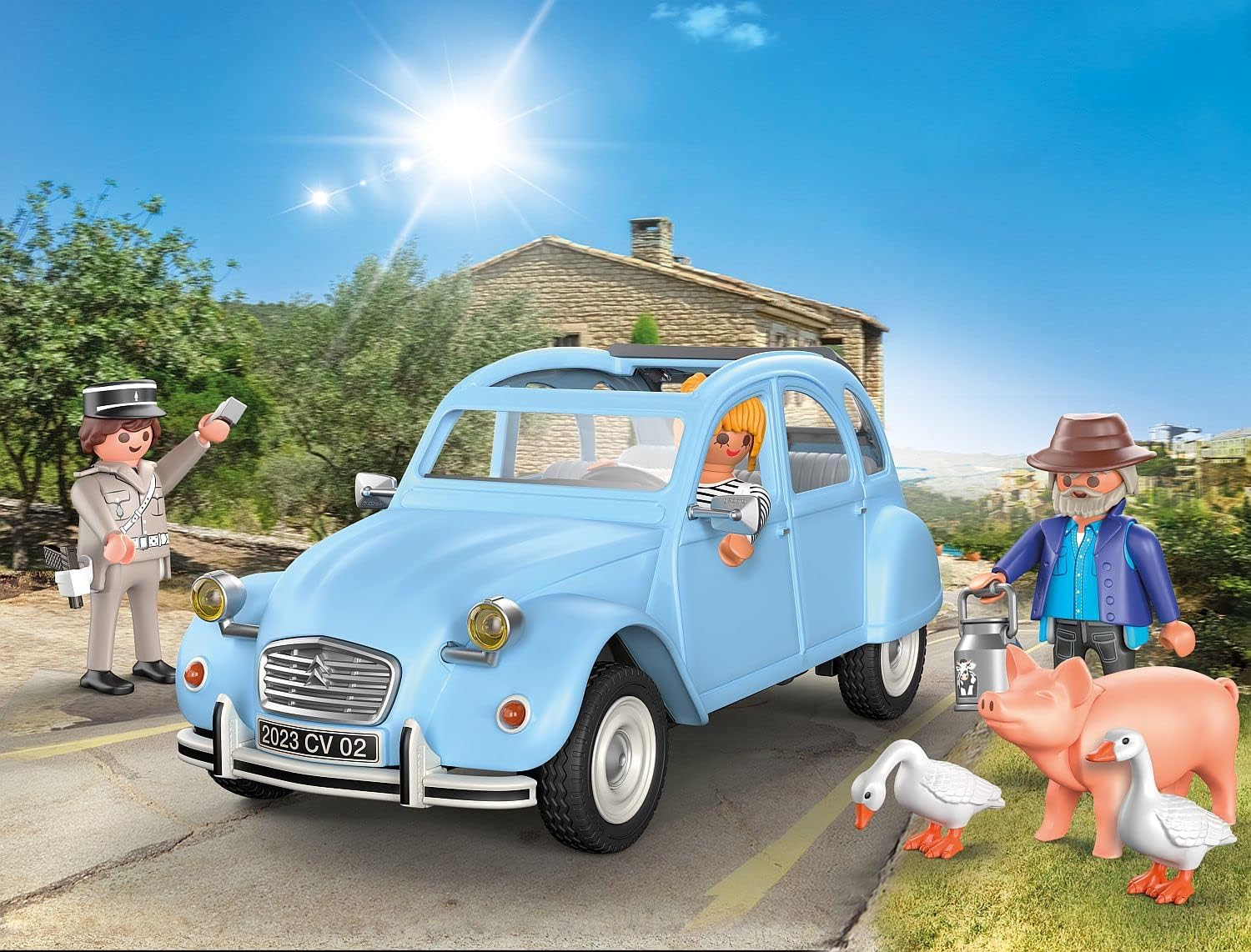 Playmobil 70640 Classic Car Citroën 2CV, Tin Snail with removable top, Collector's Item for Car Enthusiasts, Toy for Collectors and Children Ages 5+