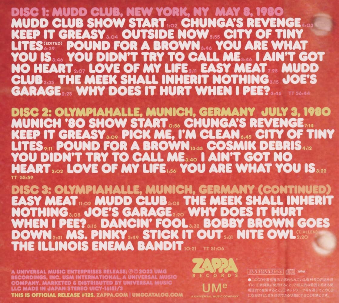 Zappa '80: Mudd Club/Munich