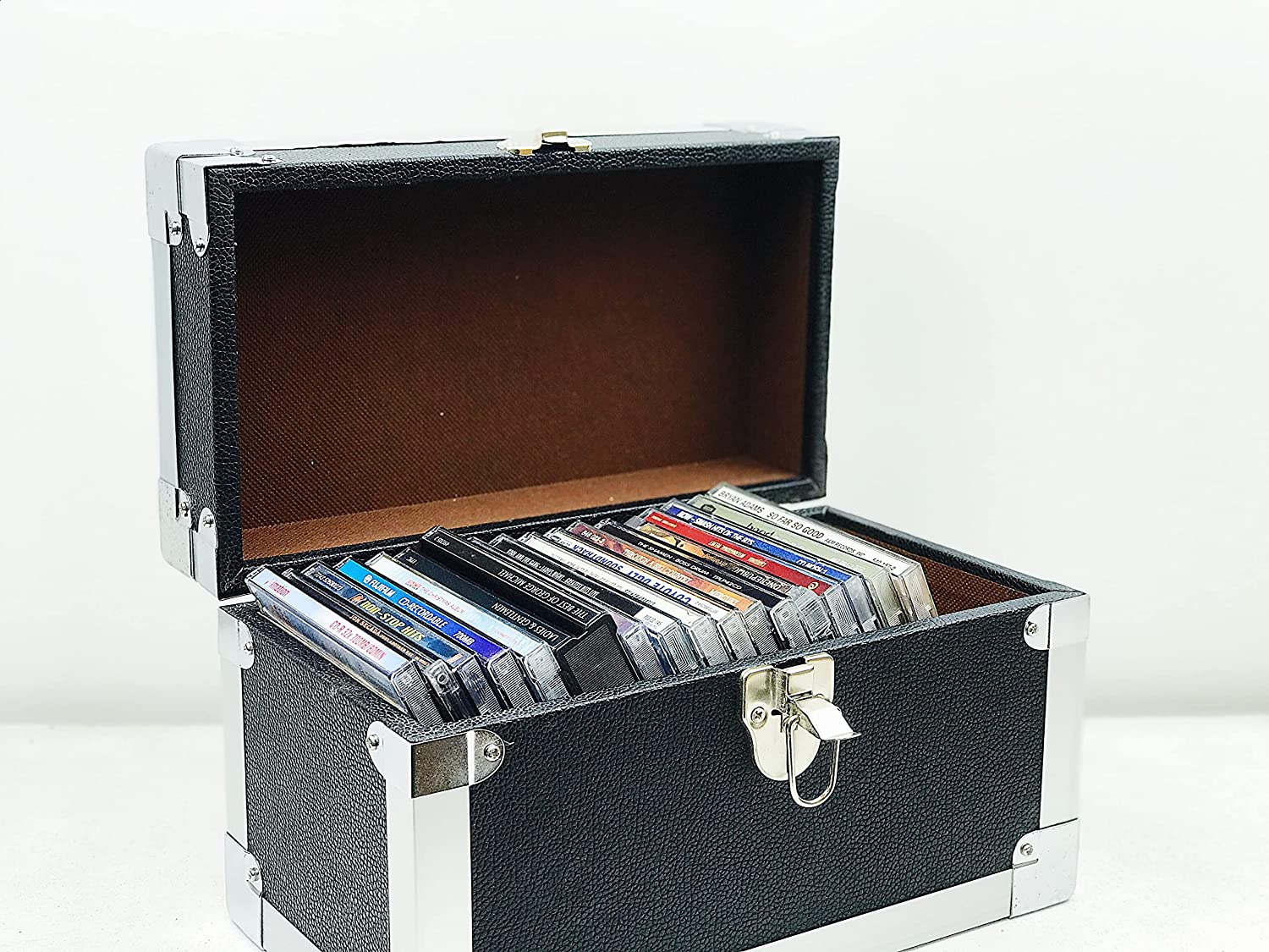 Lp Record Storage Carry Case Burgundy Fabric
