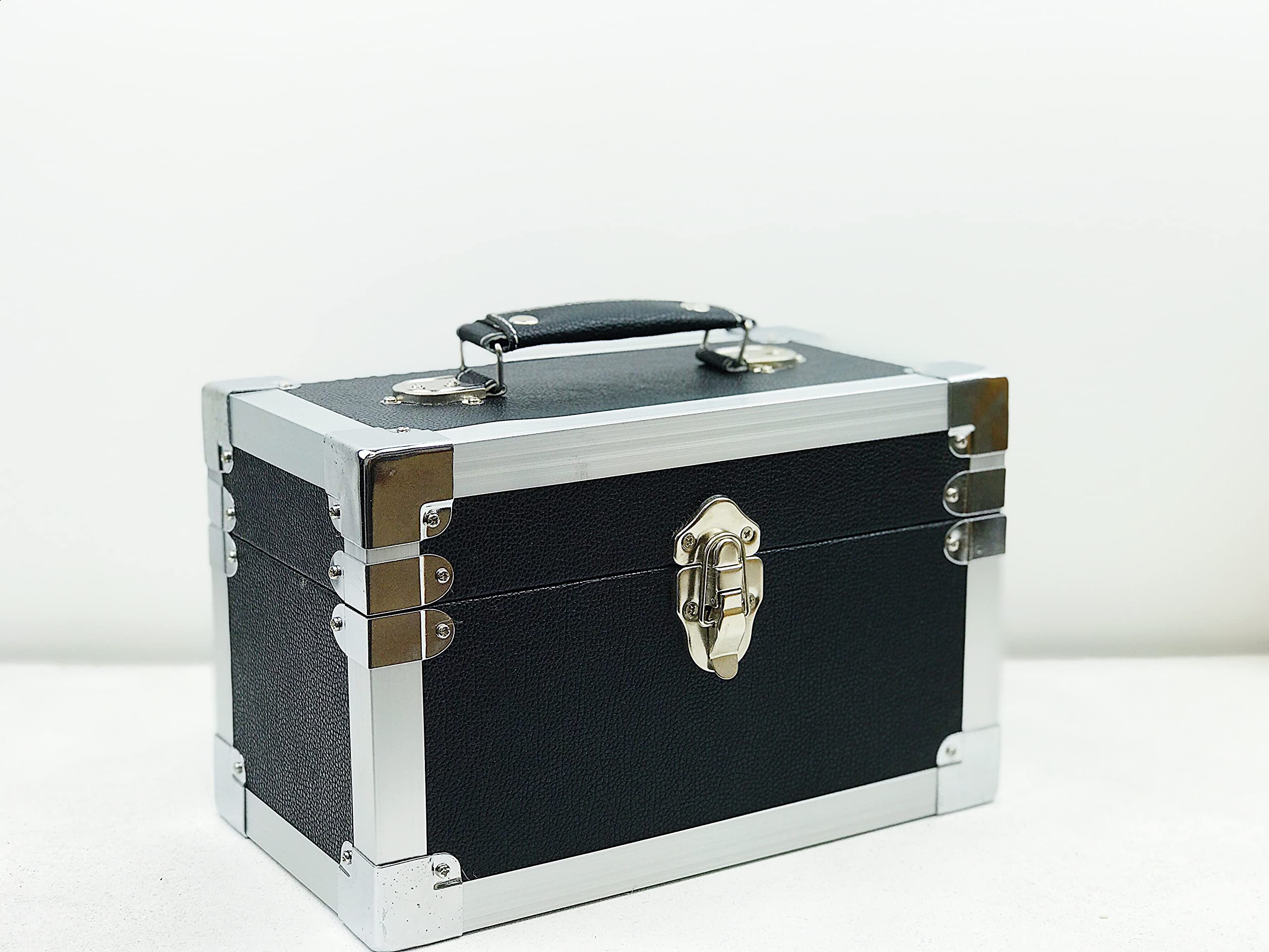 Lp Record Storage Carry Case Burgundy Fabric