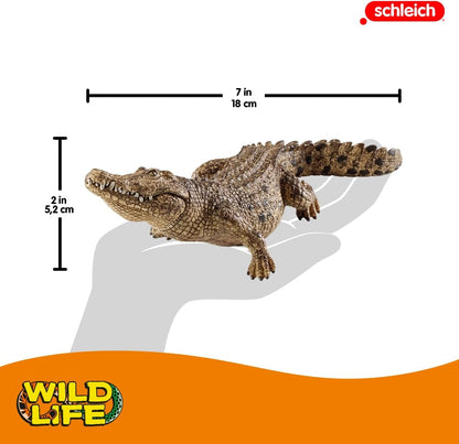 schleich 14736 Crocodile with Movable Jaw Wild Life Toy Figurine for children ages 3-8 Years