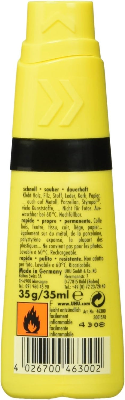 Rayher UHU Twist and Glue All Purpose Adhesive for Crafts, Multi-Purpose Clear Craft Glue with Selectable Applicator Tip, 35g Bottle, 3340500