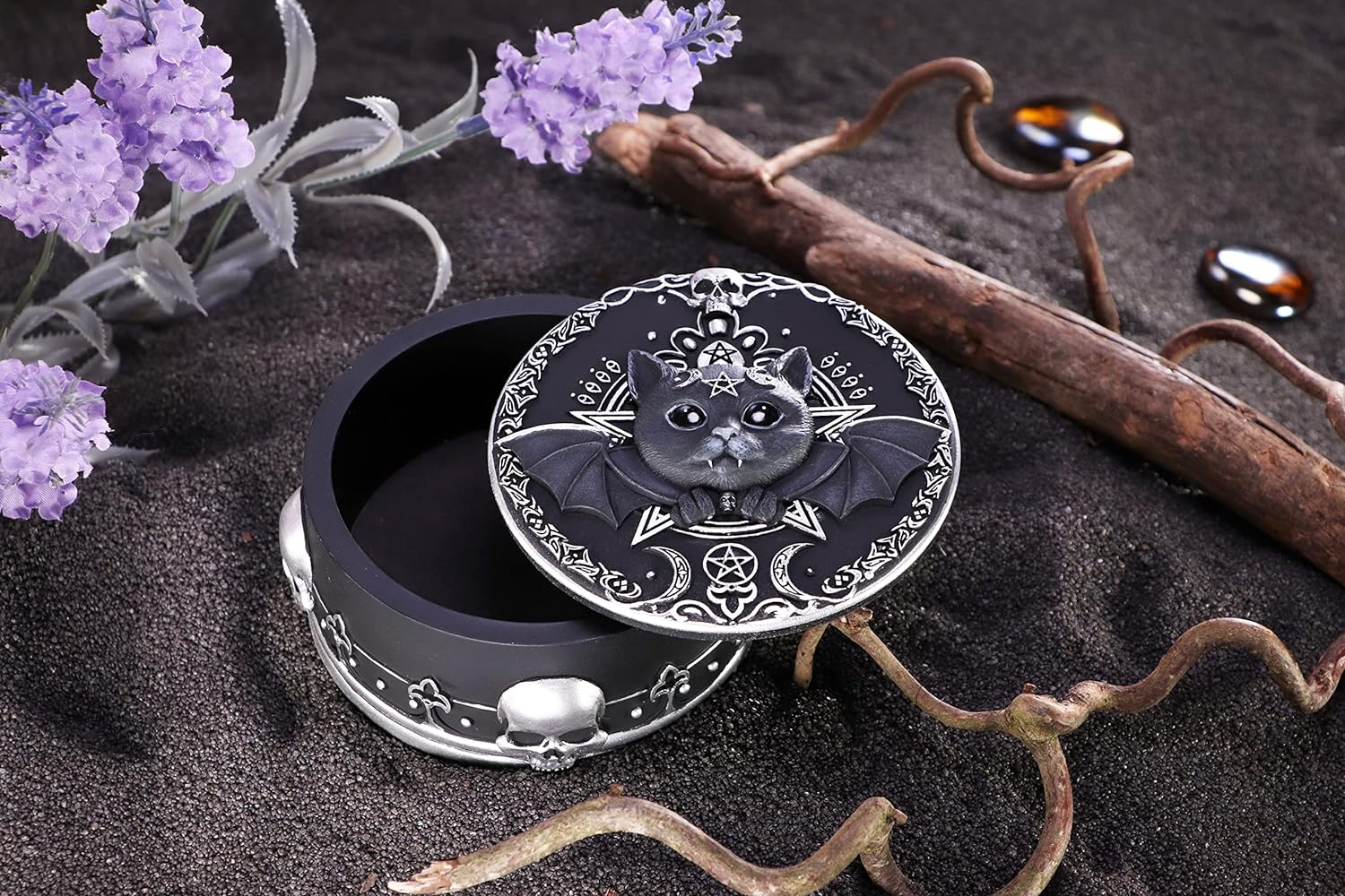 Nemesis Now Malpuss Trinket Box, Black, 10.8cm