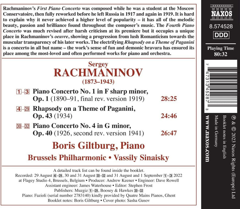Rachmaninov: Piano Concertos Nos. 1 & 4/...