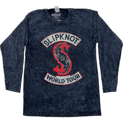 Slipknot T Shirt Patched Up Band Logo Official Dip Dye Black Long Sleeve