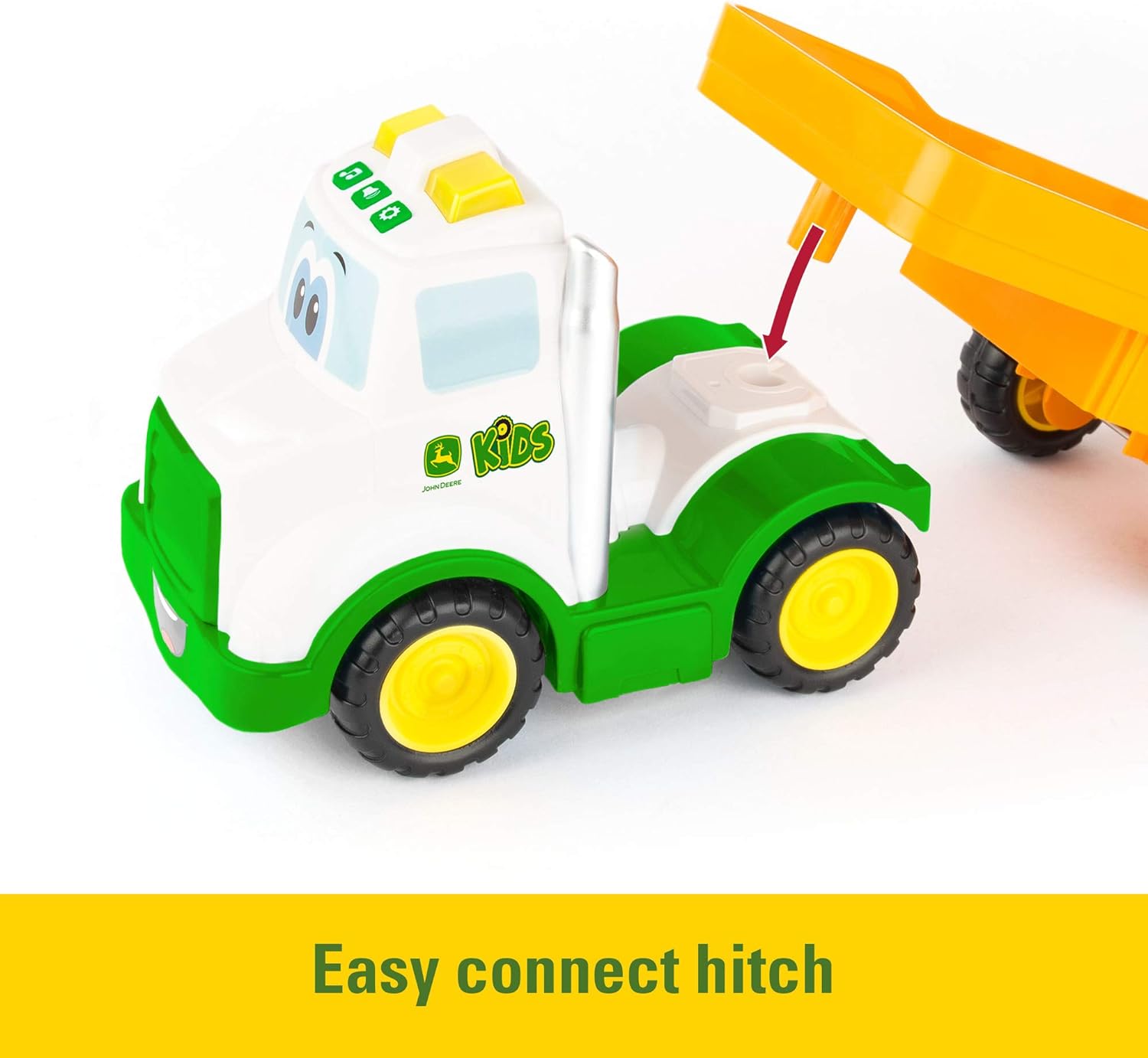 John Deere Farmin' Friends Hauling Tractor Toy Set, Farm Set for Toddlers, Push Along Toys for Children, Baby Interactive Toy, Push Along Toy Suitable for 18 Months, 2, 3 Year Old Boys and Girls