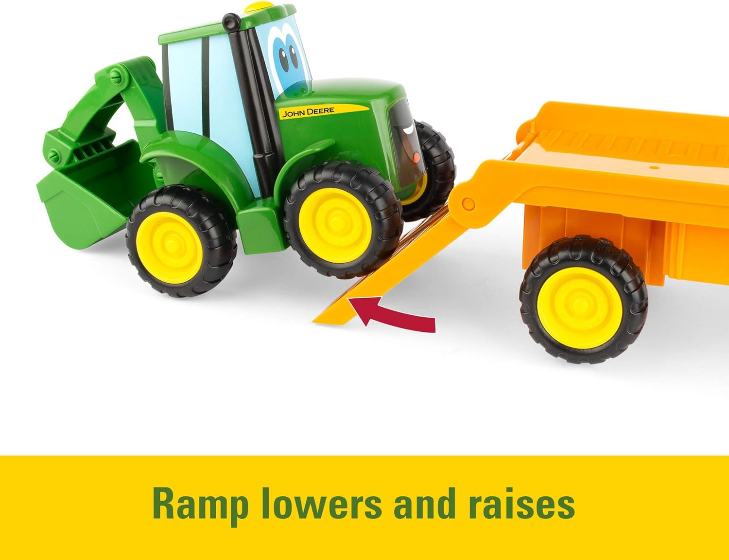 John Deere Farmin' Friends Hauling Tractor Toy Set, Farm Set for Toddlers, Push Along Toys for Children, Baby Interactive Toy, Push Along Toy Suitable for 18 Months, 2, 3 Year Old Boys and Girls