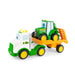 John Deere Farmin' Friends Hauling Tractor Toy Set, Farm Set for Toddlers, Push Along Toys for Children, Baby Interactive Toy, Push Along Toy Suitable for 18 Months, 2, 3 Year Old Boys and Girls