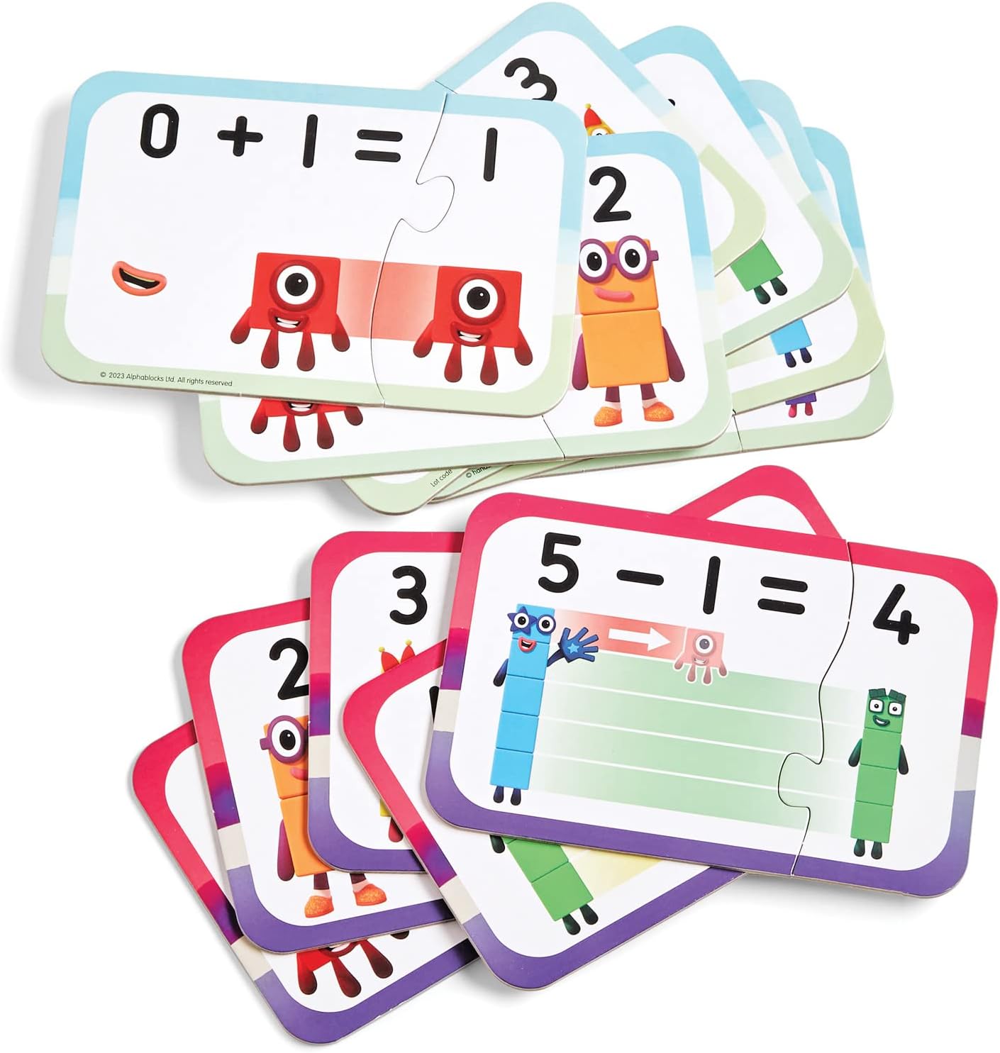 Learning Resources Numberblocks Adding and Subtracting Puzzle Set, Numberblocks Jigsaw Puzzle, Maths Jigsaw Puzzle, 20 Educational Puzzles in a Box, 2-Piece Puzzles, Ages 3+